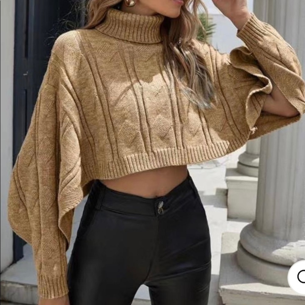 Solid Color Ribbed Turtle Neck Sweater size XL​​​​​​